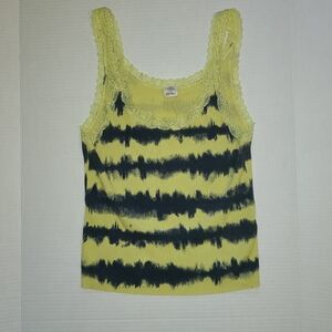 Urban Outfitters Tye Dye Style Tank Size L Green Blue Lace Stretchy Boho Fairy